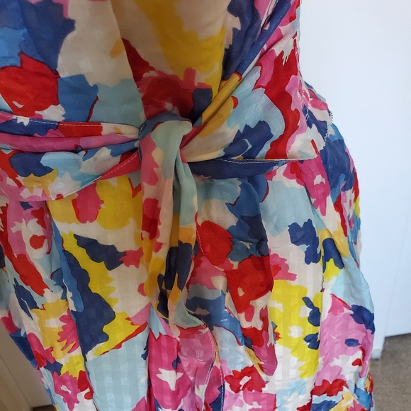 NEW Y2K Juicy Couture Angel Maisey Silk Cotton Floral Dress Women's Size Petite - Picture 7 of 12